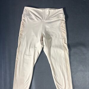 PINK Victoria’s Secret Cozy Leggings Women’s Large Beige 3/4 with velour sides